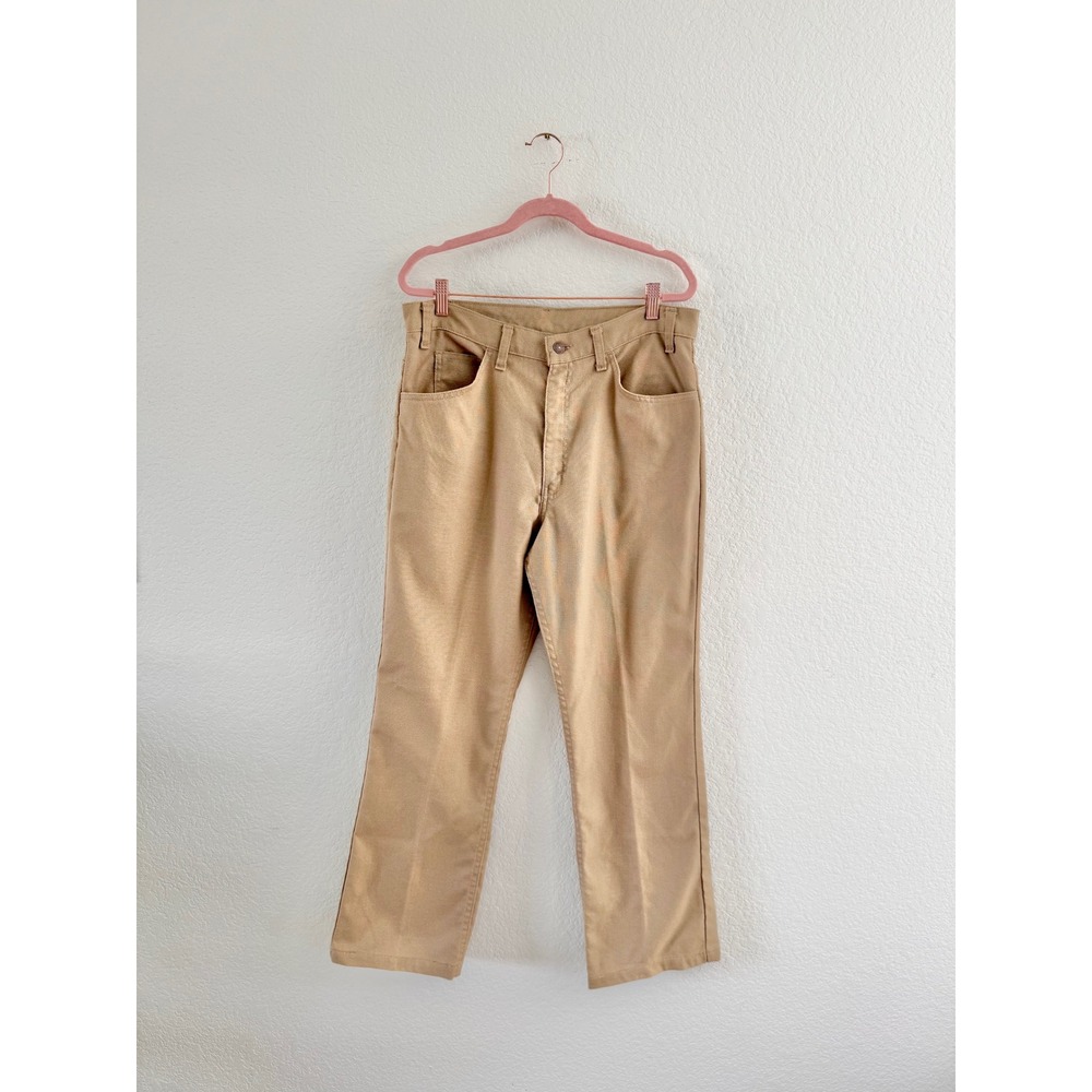 Levi's Sta-Prest Trousers Mens 33x29 Tan Vintage Woven Straight Leg Black Tab